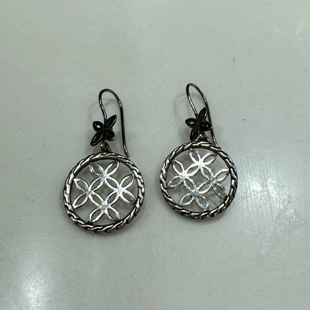 John Hardy Fleur Circle Drop Earrings